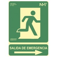 SEÑAL HOMOLOGADA SEGURIDAD SALIDA EMERGENCIA DERECHA 320x160MM PVC VERDE ARCHIVO2000 6170-16H VE (Espera 4 dias) en Huesoi